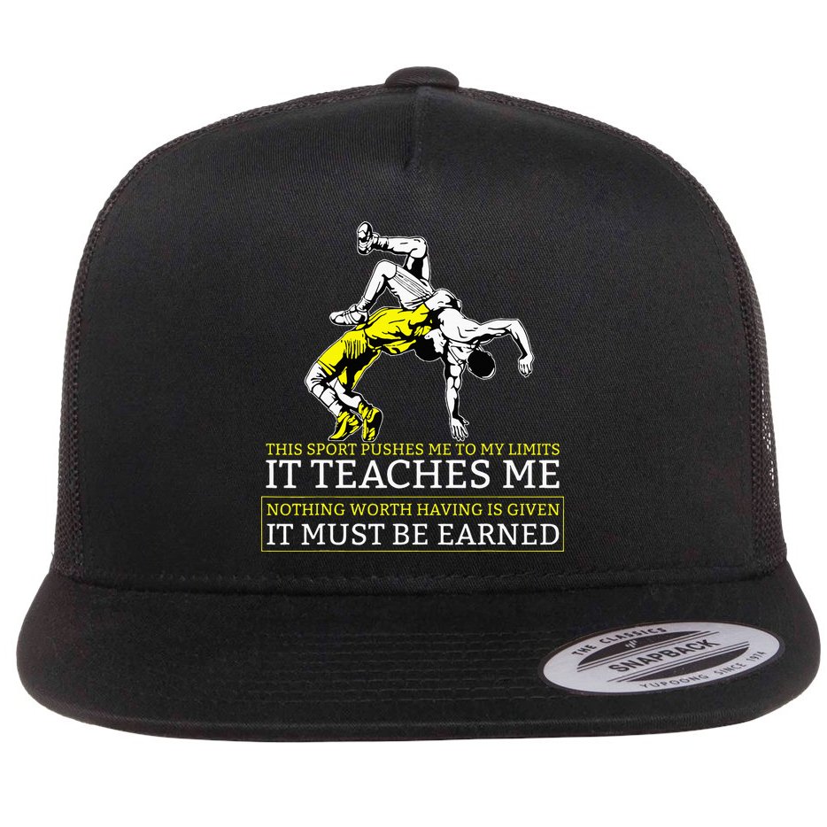 It Must Be Earned Wrestling Flat Bill Trucker Hat