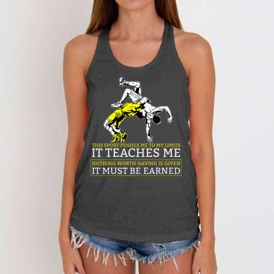 It Must Be Earned Wrestling Women's Knotted Racerback Tank