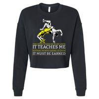 It Must Be Earned Wrestling Cropped Pullover Crew