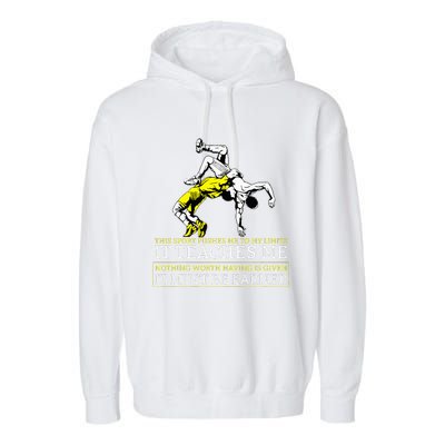 It Must Be Earned Wrestling Garment-Dyed Fleece Hoodie