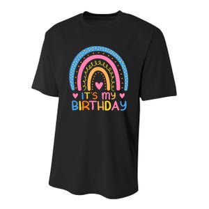 IT’S MY BIRTHDAY RAINBOW for Wo Teens Girl Gift Youth Performance Sprint T-Shirt