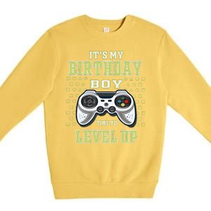 Its My Birthday Boy Time To Level Up Video Game Premium Crewneck Sweatshirt