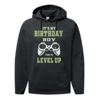 Its My Birthday Boy Time To Level Up Video Game Performance Fleece Hoodie