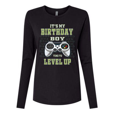 Its My Birthday Boy Time To Level Up Video Game Womens Cotton Relaxed Long Sleeve T-Shirt