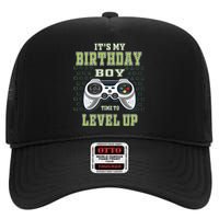 Its My Birthday Boy Time To Level Up Video Game High Crown Mesh Back Trucker Hat