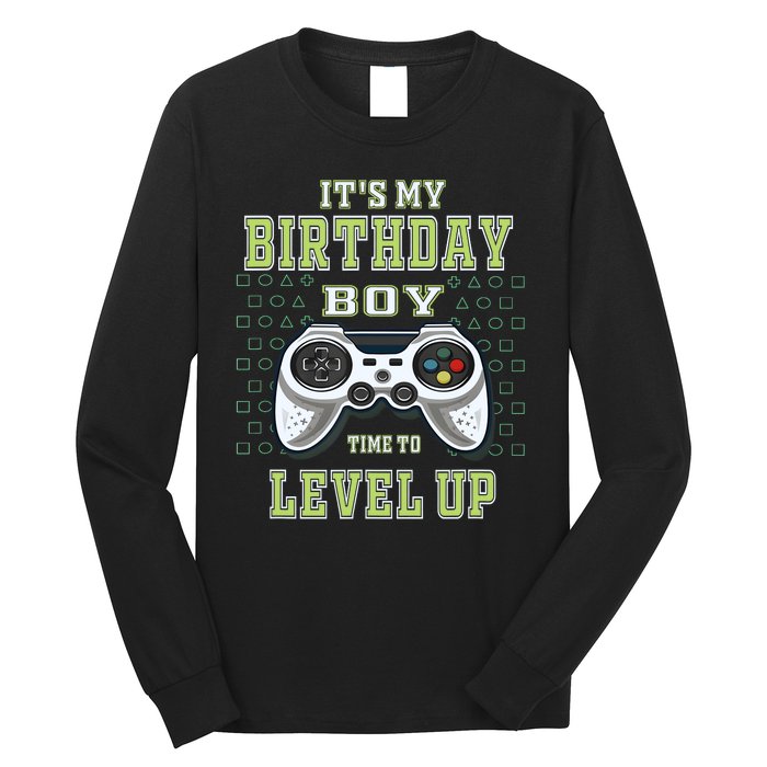 Its My Birthday Boy Time To Level Up Video Game Long Sleeve Shirt