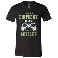 Its My Birthday Boy Time To Level Up Video Game V-Neck T-Shirt