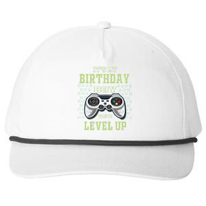 Its My Birthday Boy Time To Level Up Video Game Snapback Five-Panel Rope Hat