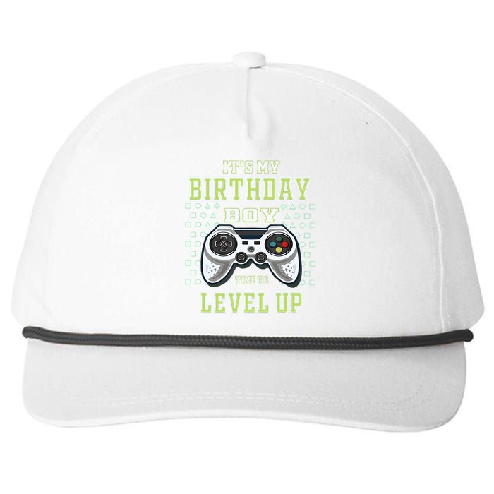 Its My Birthday Boy Time To Level Up Video Game Snapback Five-Panel Rope Hat