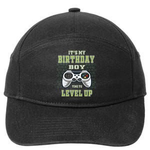 Its My Birthday Boy Time To Level Up Video Game 7-Panel Snapback Hat