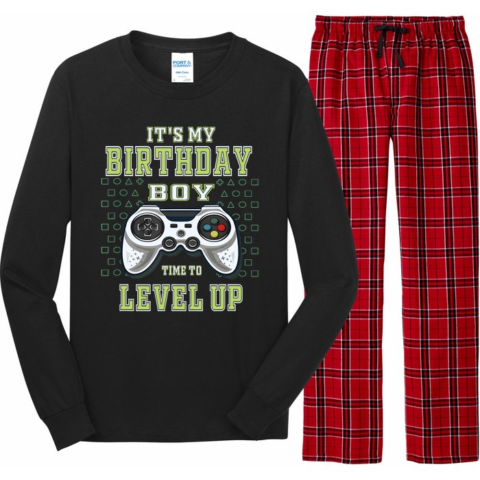 Its My Birthday Boy Time To Level Up Video Game Long Sleeve Pajama Set