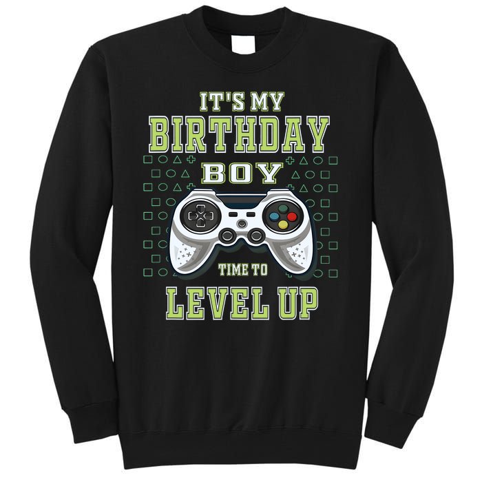 Its My Birthday Boy Time To Level Up Video Game Tall Sweatshirt