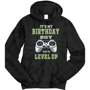 Its My Birthday Boy Time To Level Up Video Game Tie Dye Hoodie