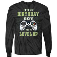 Its My Birthday Boy Time To Level Up Video Game Tie-Dye Long Sleeve Shirt