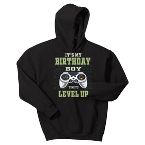 Its My Birthday Boy Time To Level Up Video Game Kids Hoodie