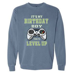 Its My Birthday Boy Time To Level Up Video Game Garment-Dyed Sweatshirt