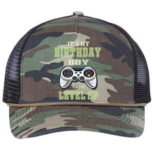 Its My Birthday Boy Time To Level Up Video Game Retro Rope Trucker Hat Cap