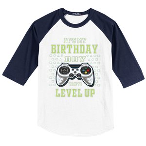 Its My Birthday Boy Time To Level Up Video Game Baseball Sleeve Shirt