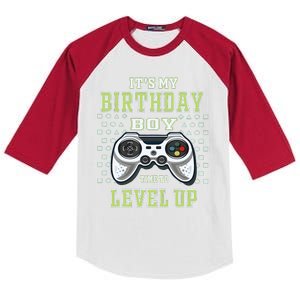 Its My Birthday Boy Time To Level Up Video Game Kids Colorblock Raglan Jersey