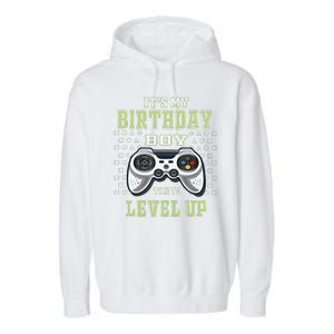 Its My Birthday Boy Time To Level Up Video Game Garment-Dyed Fleece Hoodie