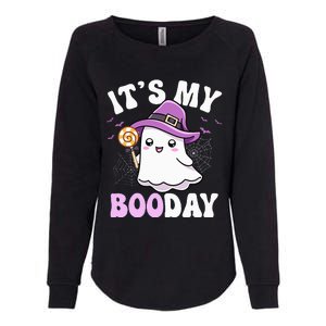 Its My Boo Day Cute Ghost Halloween Birthday Womens California Wash Sweatshirt