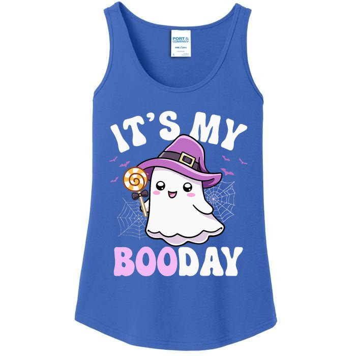 Its My Boo Day Cute Ghost Halloween Birthday Ladies Essential Tank