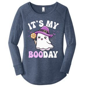 Its My Boo Day Cute Ghost Halloween Birthday Women's Perfect Tri Tunic Long Sleeve Shirt