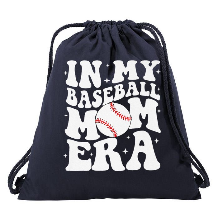 In My Baseball Mom Era Baseball Mama Game Day Mothers Day Drawstring Bag