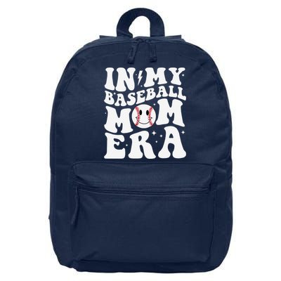 In My Baseball Mom Era Groovy Baseball Mom Team MotherS Day 16 in Basic Backpack