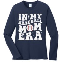 In My Baseball Mom Era Groovy Baseball Mom Team MotherS Day Ladies Long Sleeve Shirt