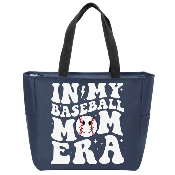 In My Baseball Mom Era Groovy Baseball Mom Team MotherS Day Zip Tote Bag