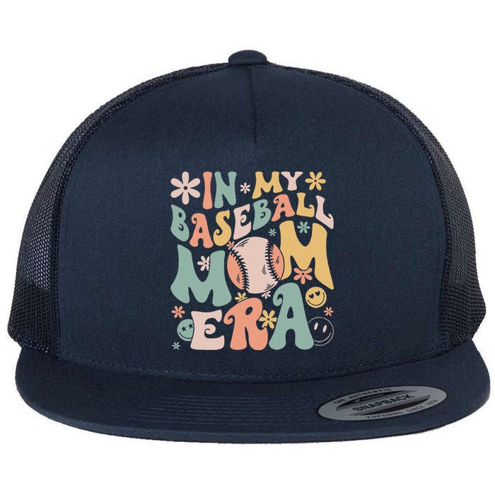 In My Baseball Mom Era Funny Baseball Mama Mothers Day Gifts Flat Bill Trucker Hat