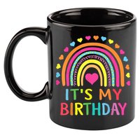 It's My Birthday Gift Rainbow 11oz C Handle Ceramic Mug