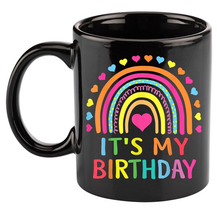 It's My Birthday Gift Rainbow 11oz C Handle Ceramic Mug