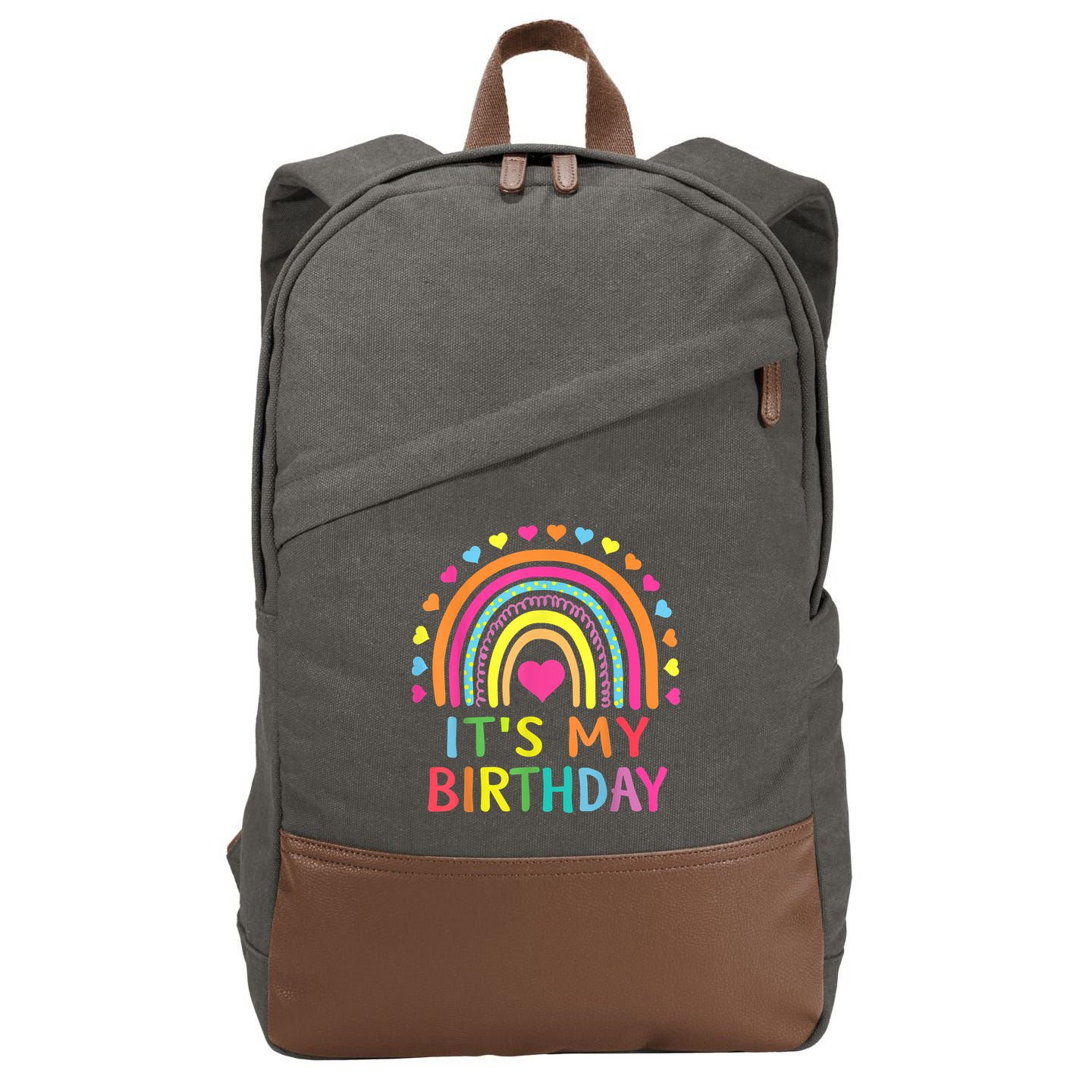 It's My Birthday Gift Rainbow Cotton Canvas Backpack