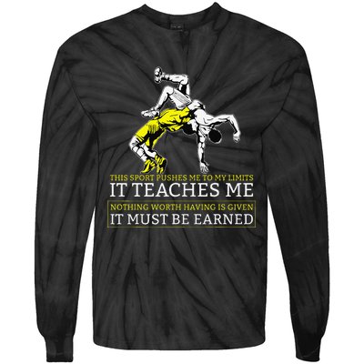 It Must Be Earned Wrestling Tie-Dye Long Sleeve Shirt