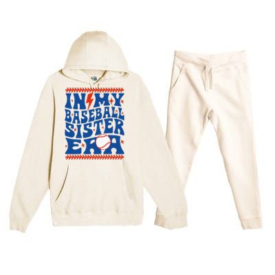 In My Baseball Sister Era Groovy Sister Baseball Premium Hooded Sweatsuit Set