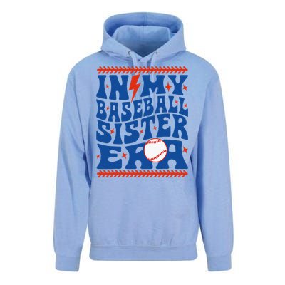 In My Baseball Sister Era Groovy Sister Baseball Unisex Surf Hoodie