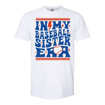 In My Baseball Sister Era Groovy Sister Baseball Softstyle CVC T-Shirt