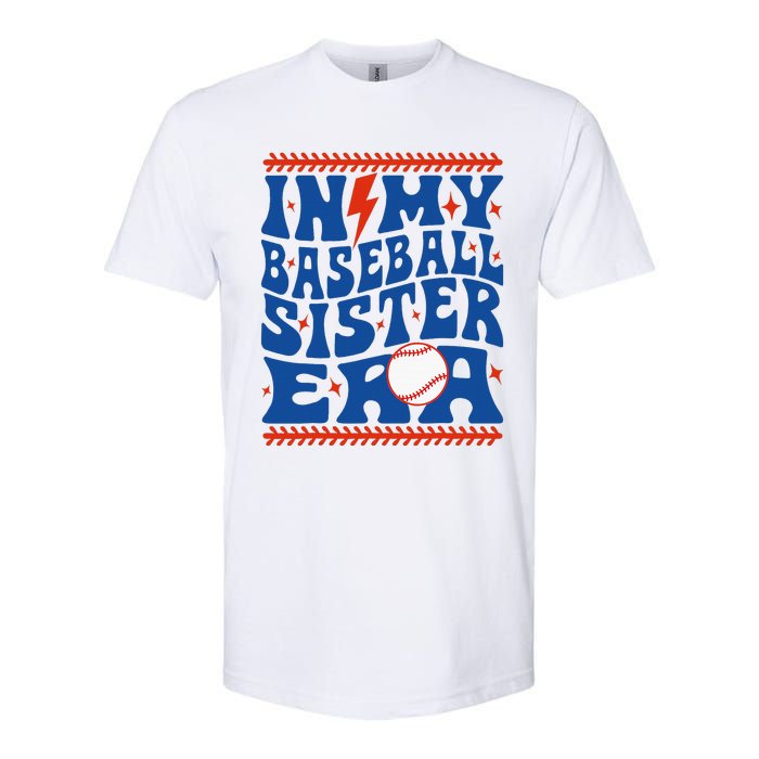 In My Baseball Sister Era Groovy Sister Baseball Softstyle CVC T-Shirt