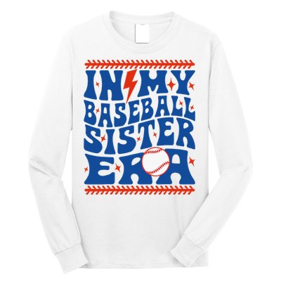 In My Baseball Sister Era Groovy Sister Baseball Long Sleeve Shirt