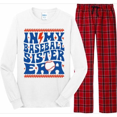 In My Baseball Sister Era Groovy Sister Baseball Long Sleeve Pajama Set