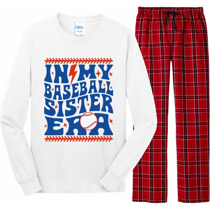 In My Baseball Sister Era Groovy Sister Baseball Long Sleeve Pajama Set