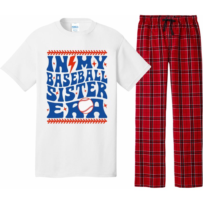 In My Baseball Sister Era Groovy Sister Baseball Pajama Set