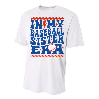 In My Baseball Sister Era Groovy Sister Baseball Performance Sprint T-Shirt