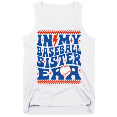 In My Baseball Sister Era Groovy Sister Baseball Tank Top