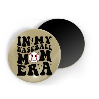 In My Baseball Mom Era Groovy Baseball Mom Team MotherS Day Magnet