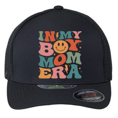 In My Boy Mom Era Groovy Mom Of Gifts Funny Mothers Day Flexfit Unipanel Trucker Cap