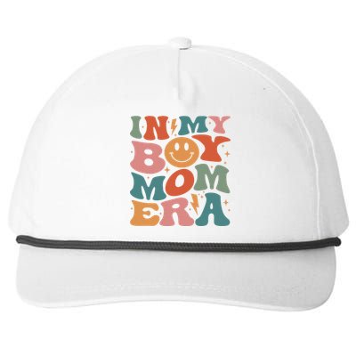 In My Boy Mom Era Groovy Mom Of Gifts Funny Mothers Day Snapback Five-Panel Rope Hat