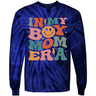 In My Boy Mom Era Groovy Mom Of Gifts Funny Mothers Day Tie-Dye Long Sleeve Shirt